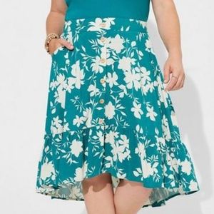 Midi Lenny Hi Low Tiered Skirt